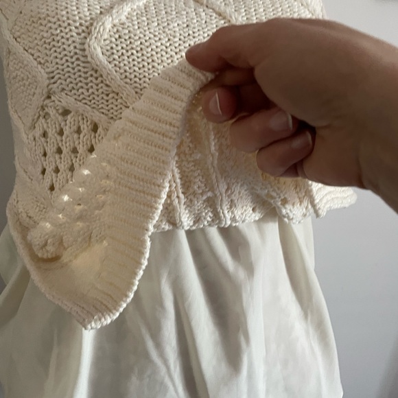 🧶😉 Fits S M Lovely cotton cable knit lined vest Moth sleeveless tank - Picture 6 of 6